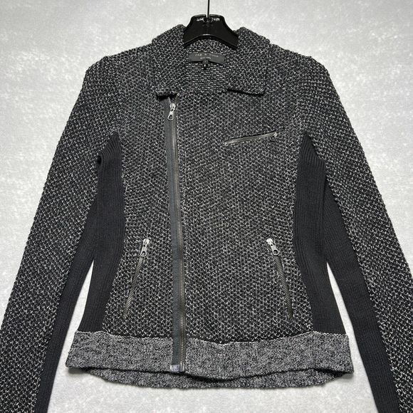 Rag & Bone Gray Zip Up Hart Knit Moto Asymmetrical Women’s Size: S - Picture 2 of 12